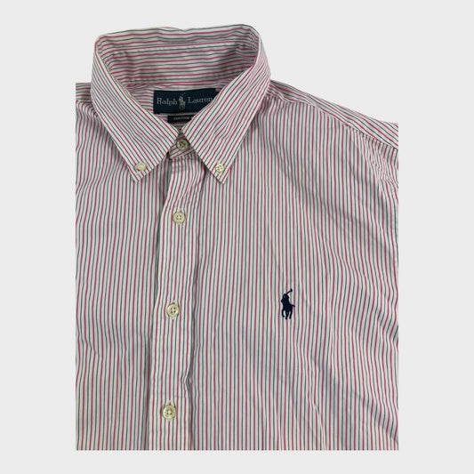 Ralph Lauren Pink Striped Shirt - Size 16.5