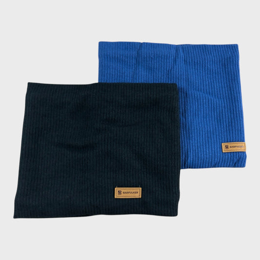 Black Blue Cowl Snood Neck Warmer Fleece Lined Scarf Pack Of Two