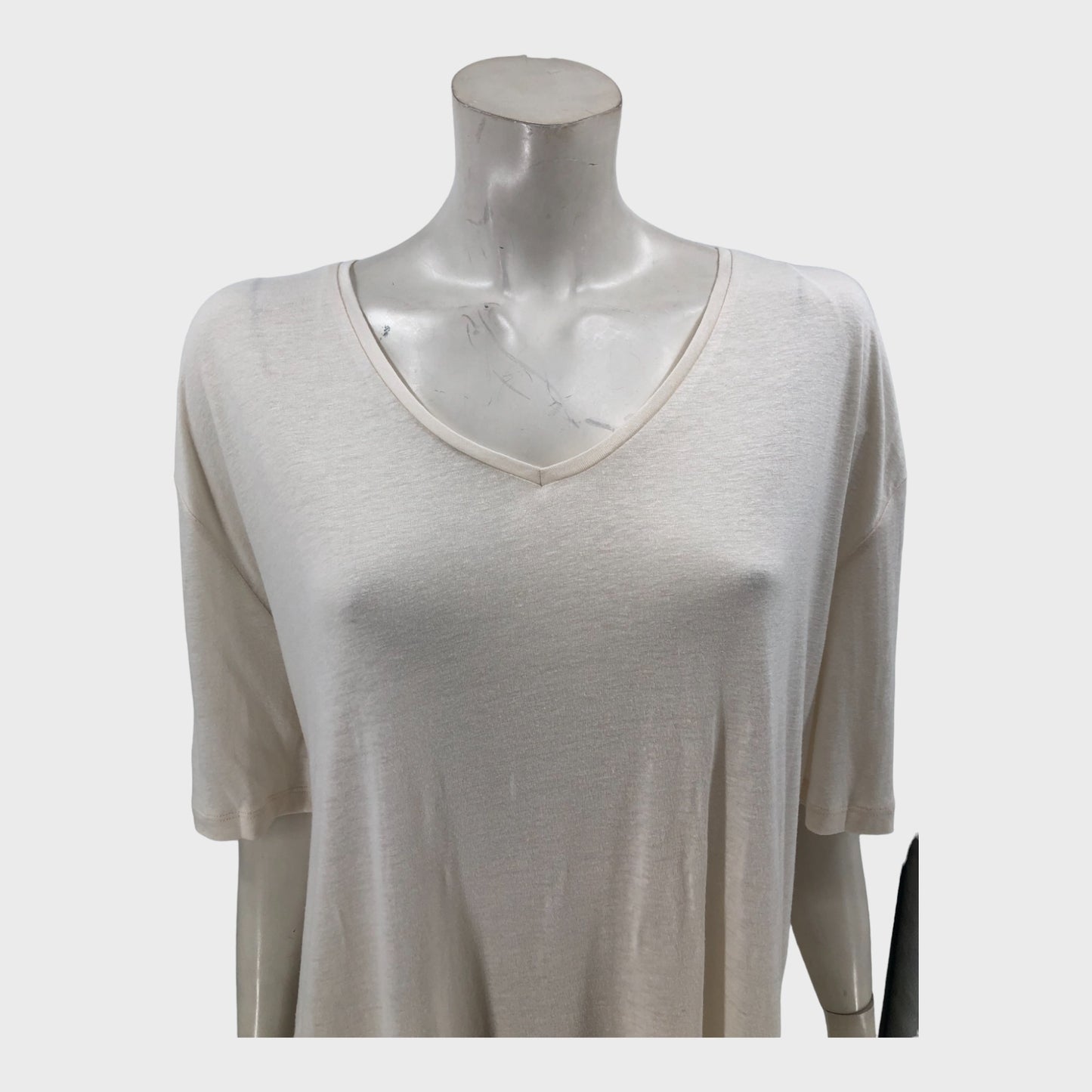 Stone Linen V-Neck T-Shirt