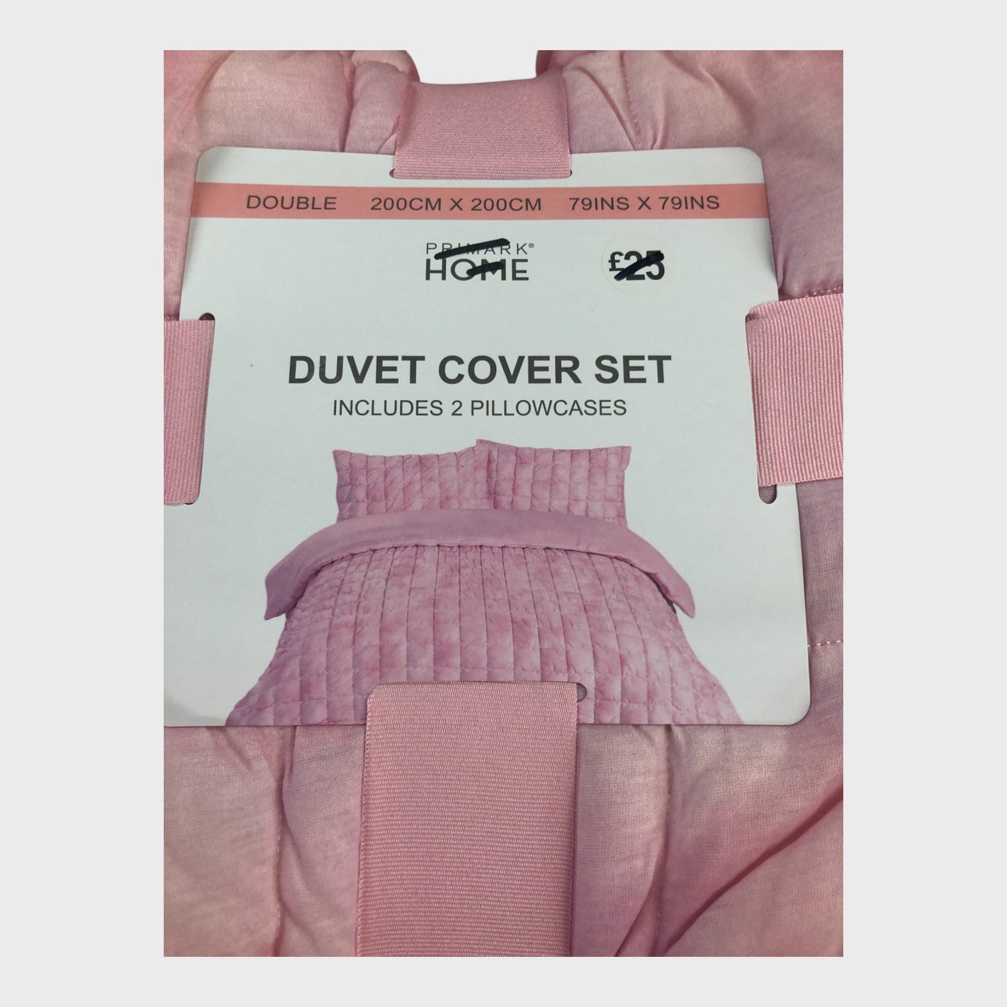 Pink Tie-Dye Quilted Double Duvet Cover Set - With Two Pillowcases
