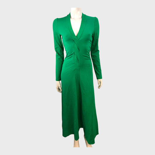 Branded Clover Leaf Green Twist Maxi Dress - Size 4