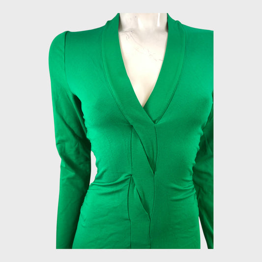 Branded Clover Leaf Green Twist Maxi Dress - Size 4