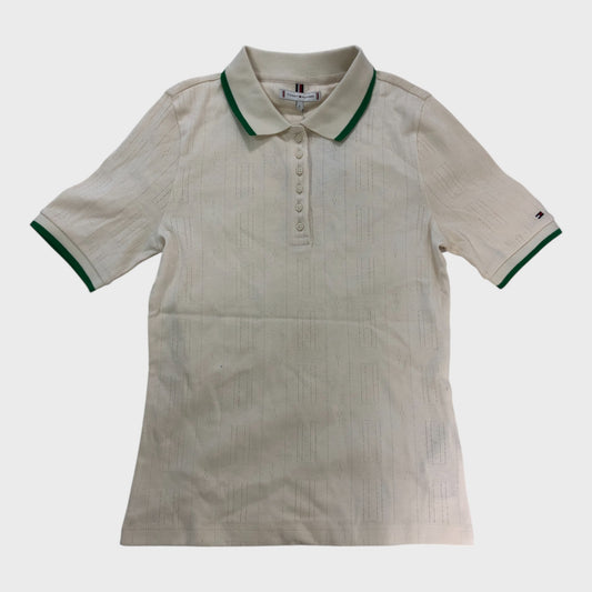 Tommy Hilfiger Ivory Ribbed Polo - Size 10