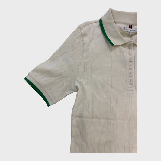 Tommy Hilfiger Ivory Ribbed Polo - Size 10