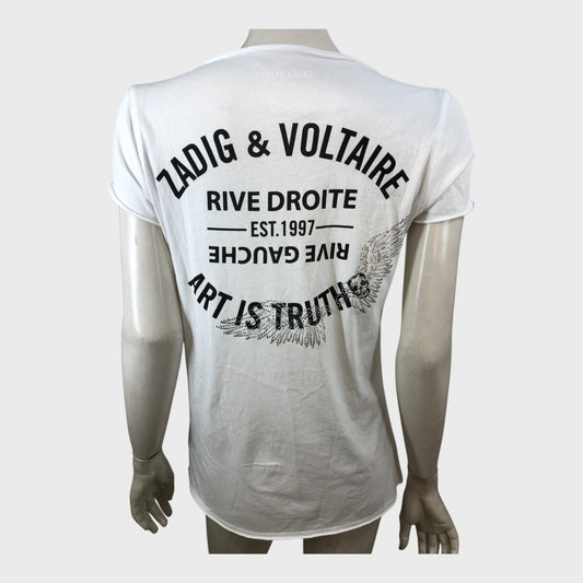 Zadig & Voltaire White Art Is Truth Top - Size 10