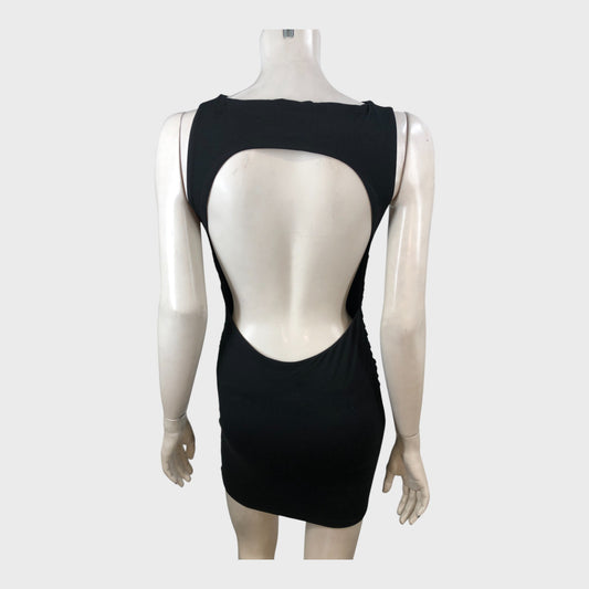 Oh Polly Black Open Back Mini Dress - Size 10