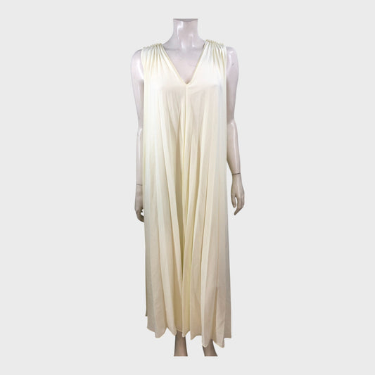 Branded Lemon Pleated Cape Midi Dress - Size 6