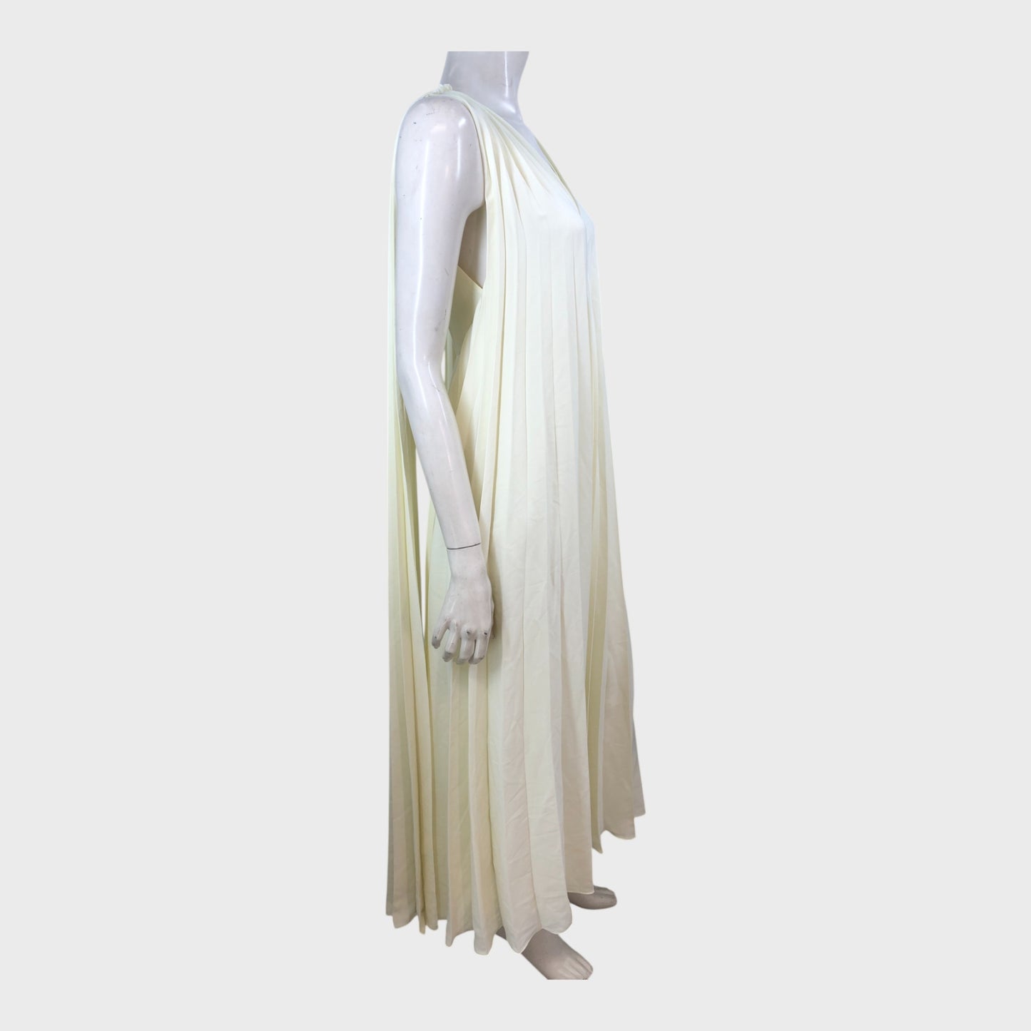 Reiss Lemon Pleated Cape Midi Dress - Size 6
