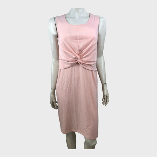 Pink Maternity Knot Dress - Size Medium