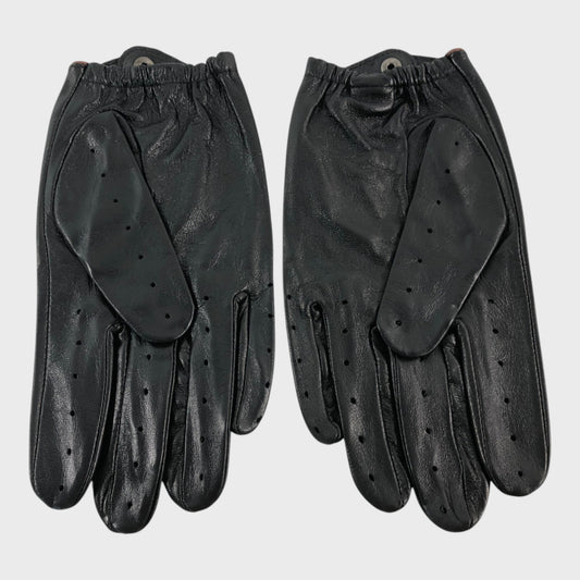 Max W Black Leather Gloves - Size Large
