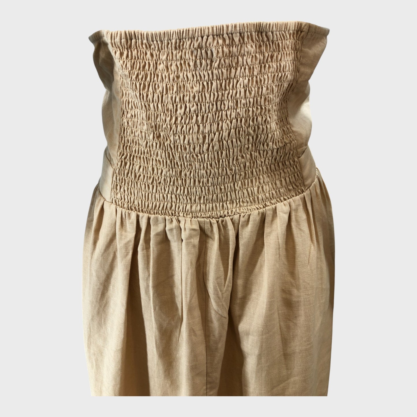 Beige Halter Neck Midi Dress