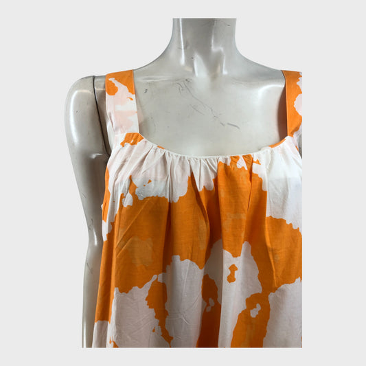 Orange Patterned Maxi Dress - Size 12