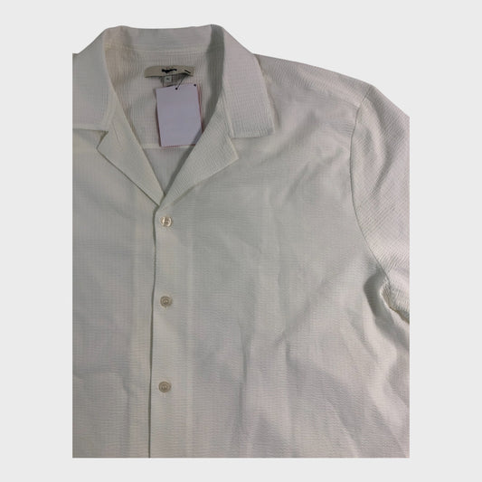 White Woven Button Up Shirt - Size XL