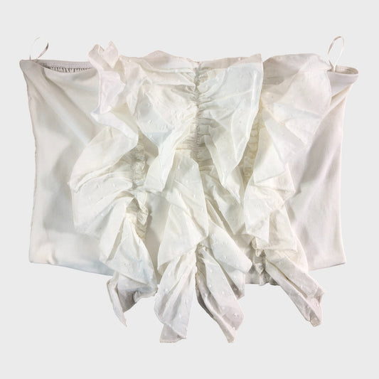 RIVER ISLAND ruffle bandeau top Cream UK 16