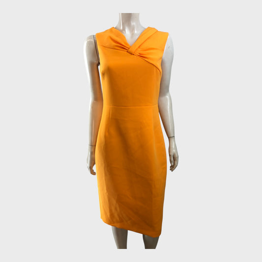 Branded Tangerine Fitted Dress - Size 10