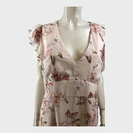 Forever New Pink Ruffle Dress - Size 16