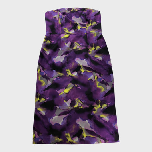 Branded Purple Abstract Dress - Size 16