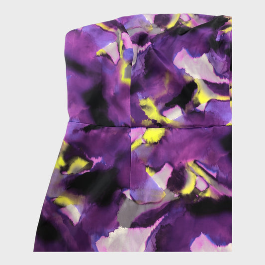 Branded Purple Abstract Dress - Size 16