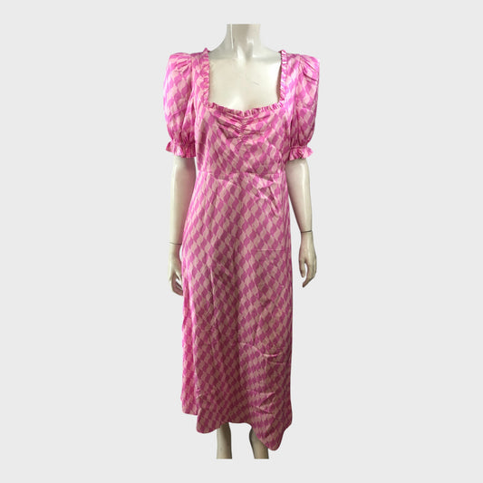 Kitri Pink Midi Dress - Size 8