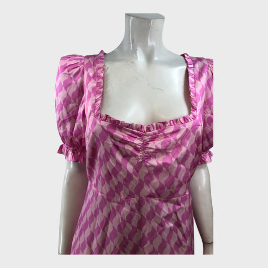 Kitri Pink Midi Dress - Size 8