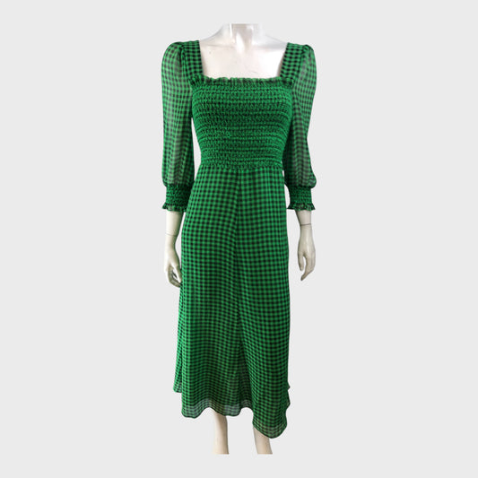 Branded Green Gingham Dress - Size 6