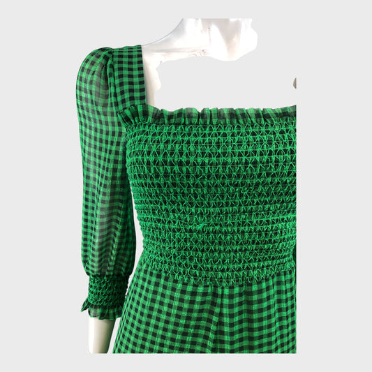 Branded Green Gingham Dress - Size 6