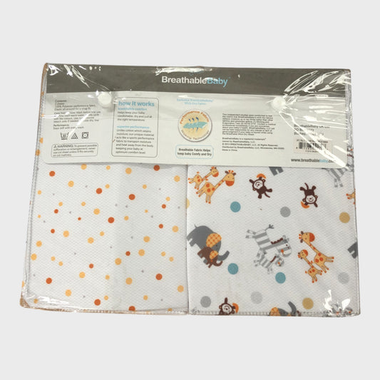 BREATHABLEBABY Cot Bed Sheets Super-Dry Breathable 140x70cm 2 Pack