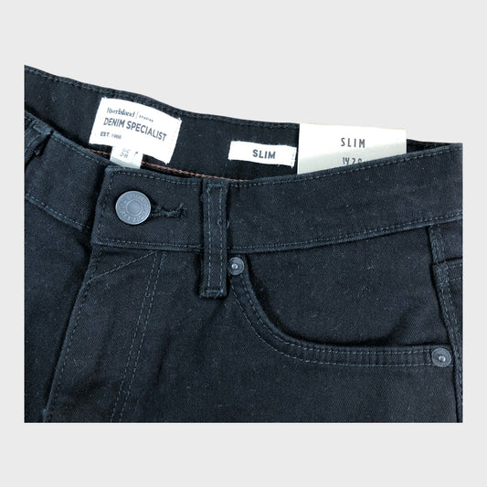 RIVER ISLAND Men's black slim denim shorts W 28