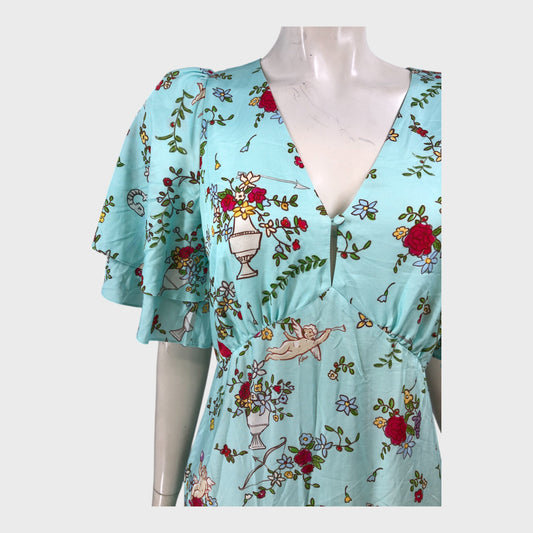 Kitri Blue Cherub Maxi Dress - Size 8