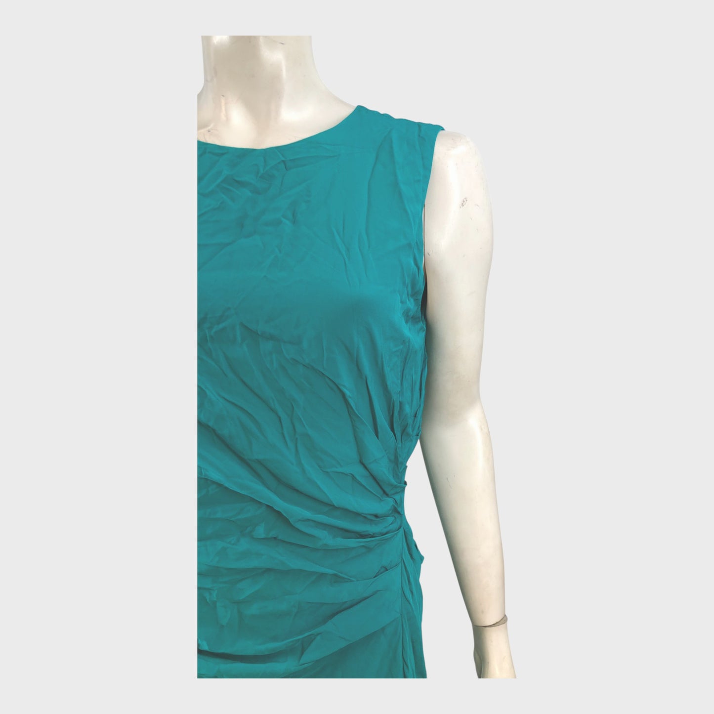Branded Turquoise Asymmetric Side Midi Dress
