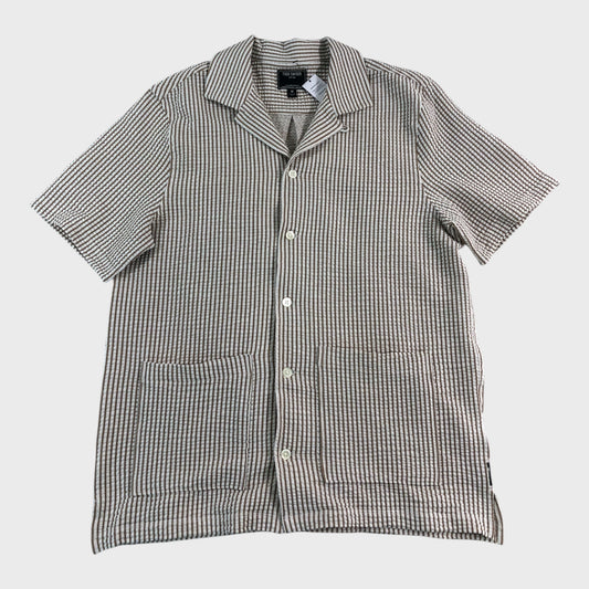 Todd Snyder Brown Striped Seersucker Shirt - Size Medium