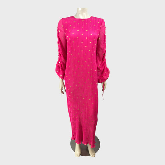 Branded Pink Pleated Dress - Size 10