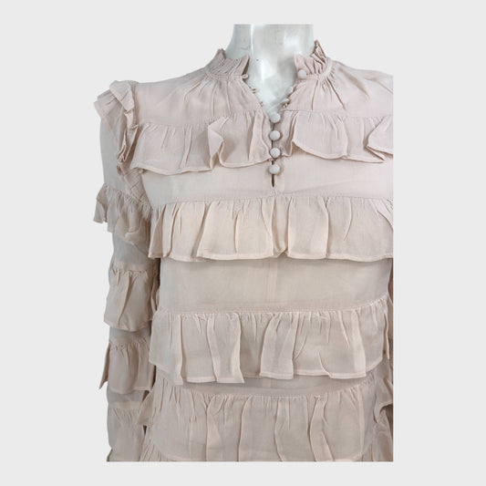 Branded Ruffled Tiered Mini Dress - Size 8