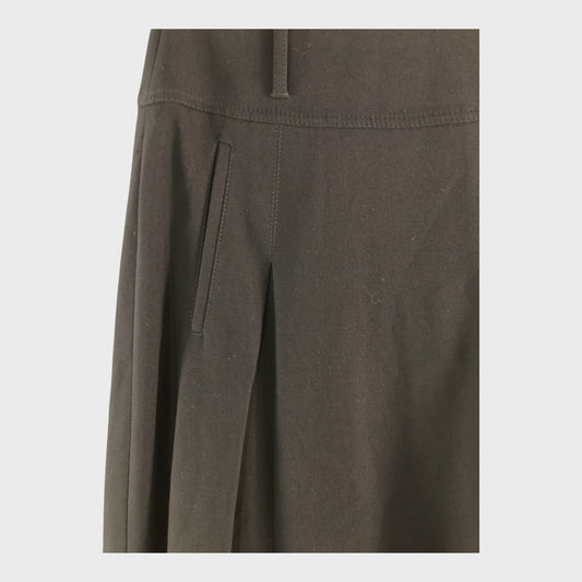 Branded Black Pleated Midi Skirt - Size 8