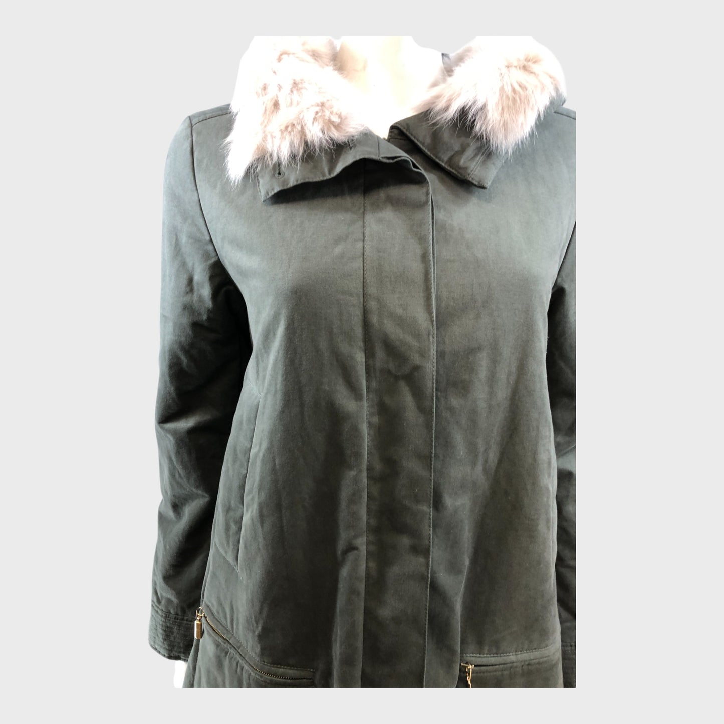 Branded Khaki Parka - Size 10