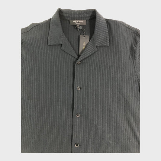 Rag & Bone Black Seersucker Shirt - Size Large