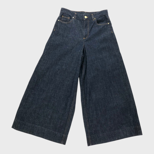 Branded Indigo Wide Leg Jeans - Size 8