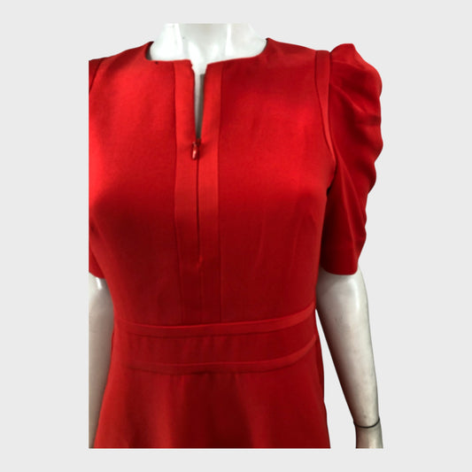 Branded Red Crepe Maxi Dress - Size 12