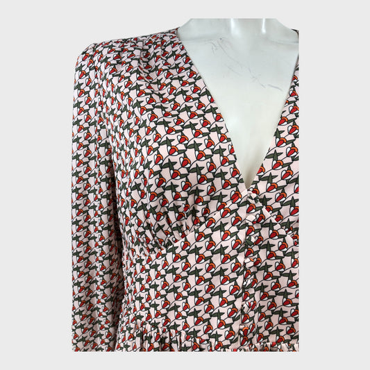 Branded Tulip Print Dress - Size 16