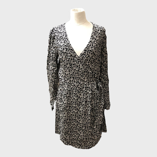 Branded Black Wrap Dress