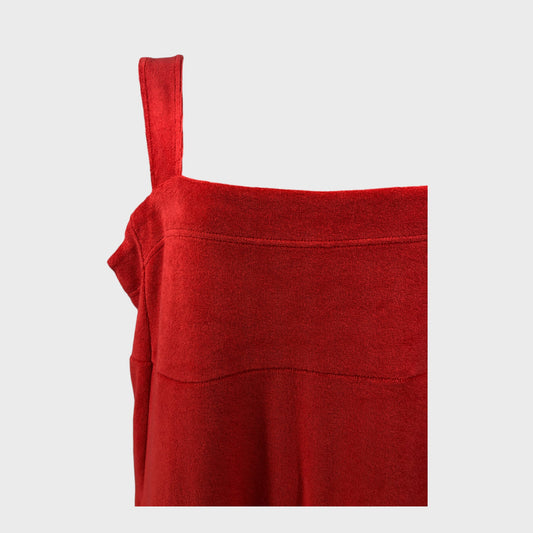 Branded Red Terry Towelling Dress - Size 16