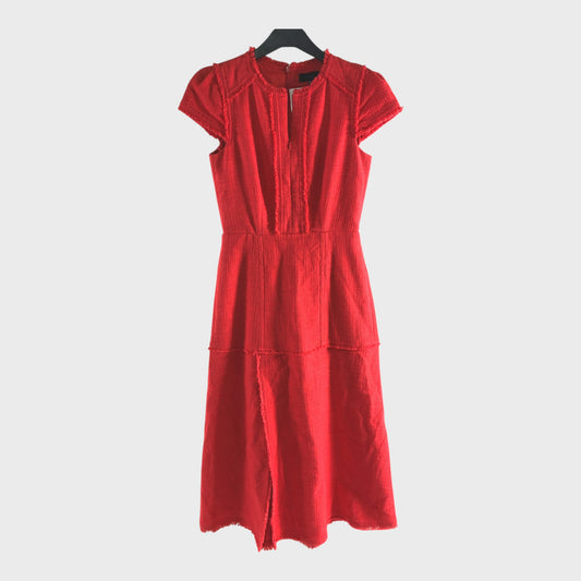Branded Red Midi Dress - Size 6
