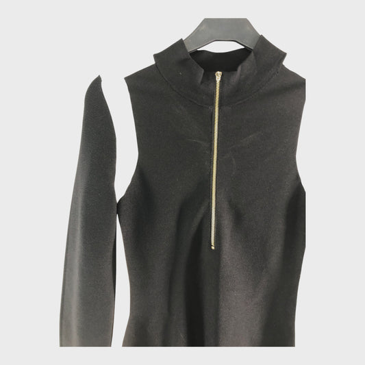 Branded Black Jersey Dress - Size 8