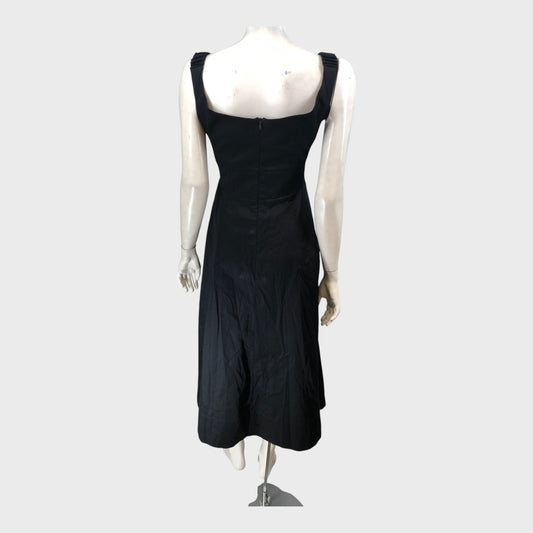 Branded Black Midi Dress - Size 8