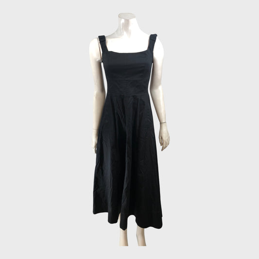 Branded Black Midi Dress - Size 8