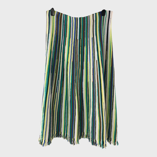 Branded Knitted Striped Skirt - Size 16