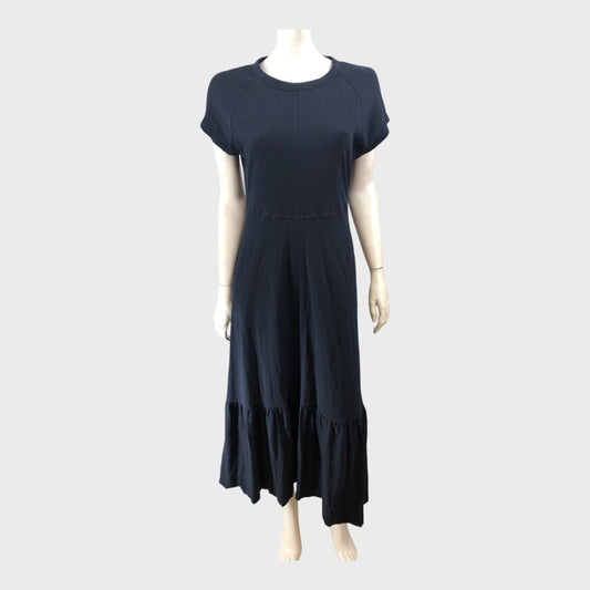 Branded Navy Midi Swing Dress - Size 8