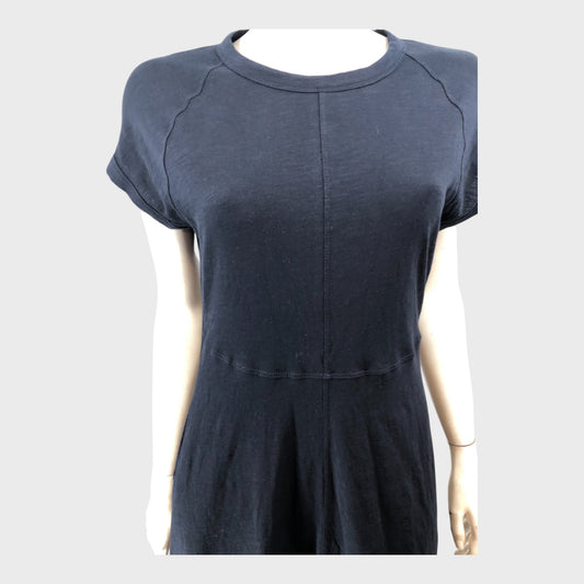 Branded Navy Midi Swing Dress - Size 8