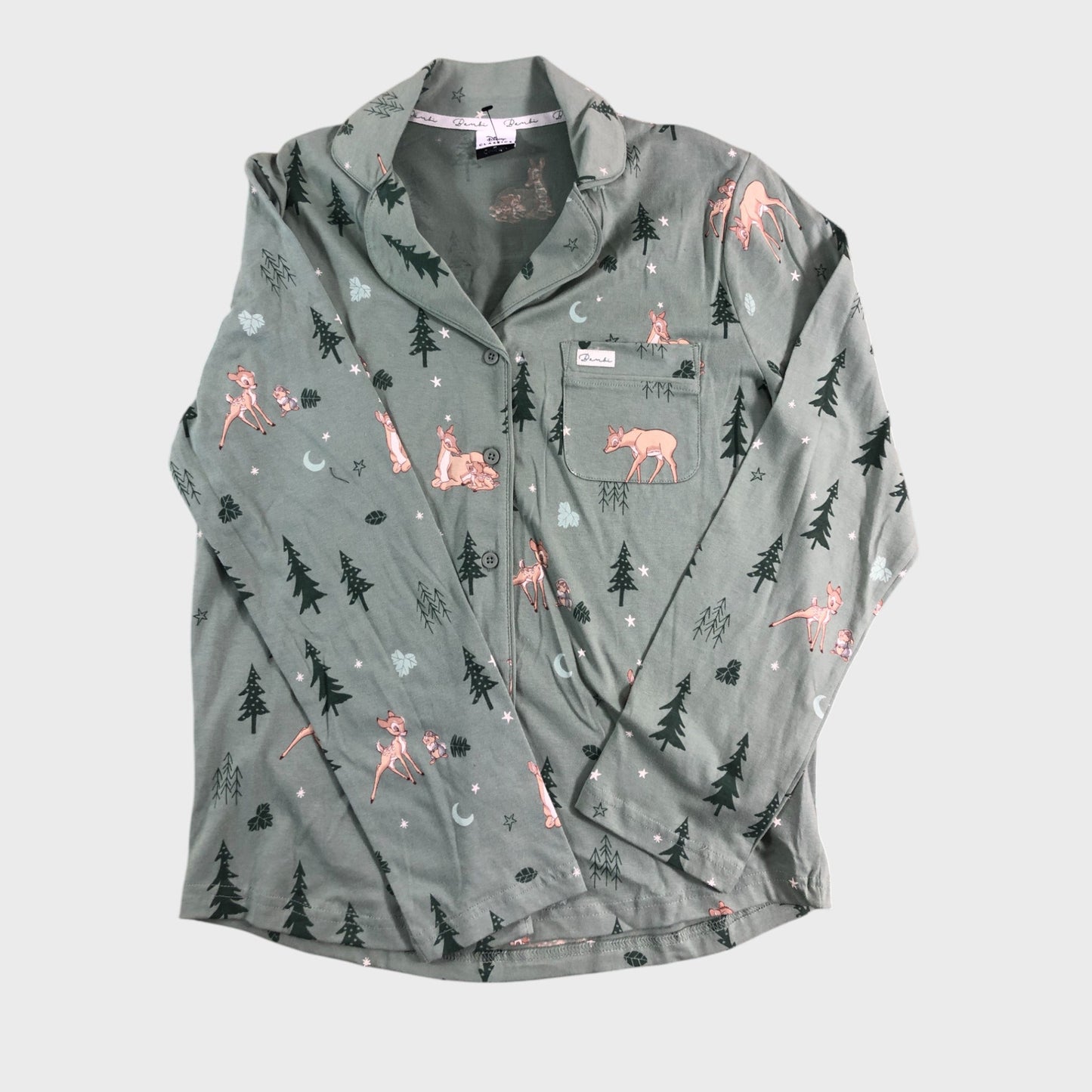 DISNEY Bambi Pyjama Set Green Forest Print