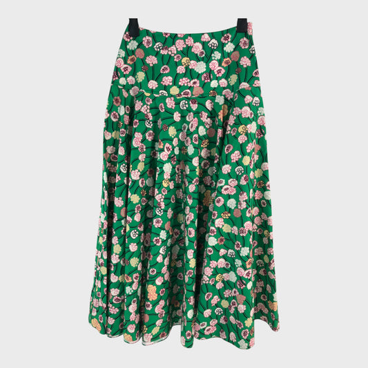 Branded Green Poplin Maxi Skirt - Size 8